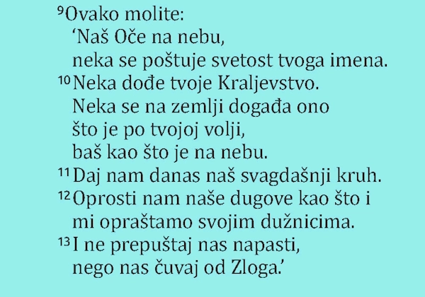 Očenaš u Bibliji Hrvatskoga biblijskoga društva